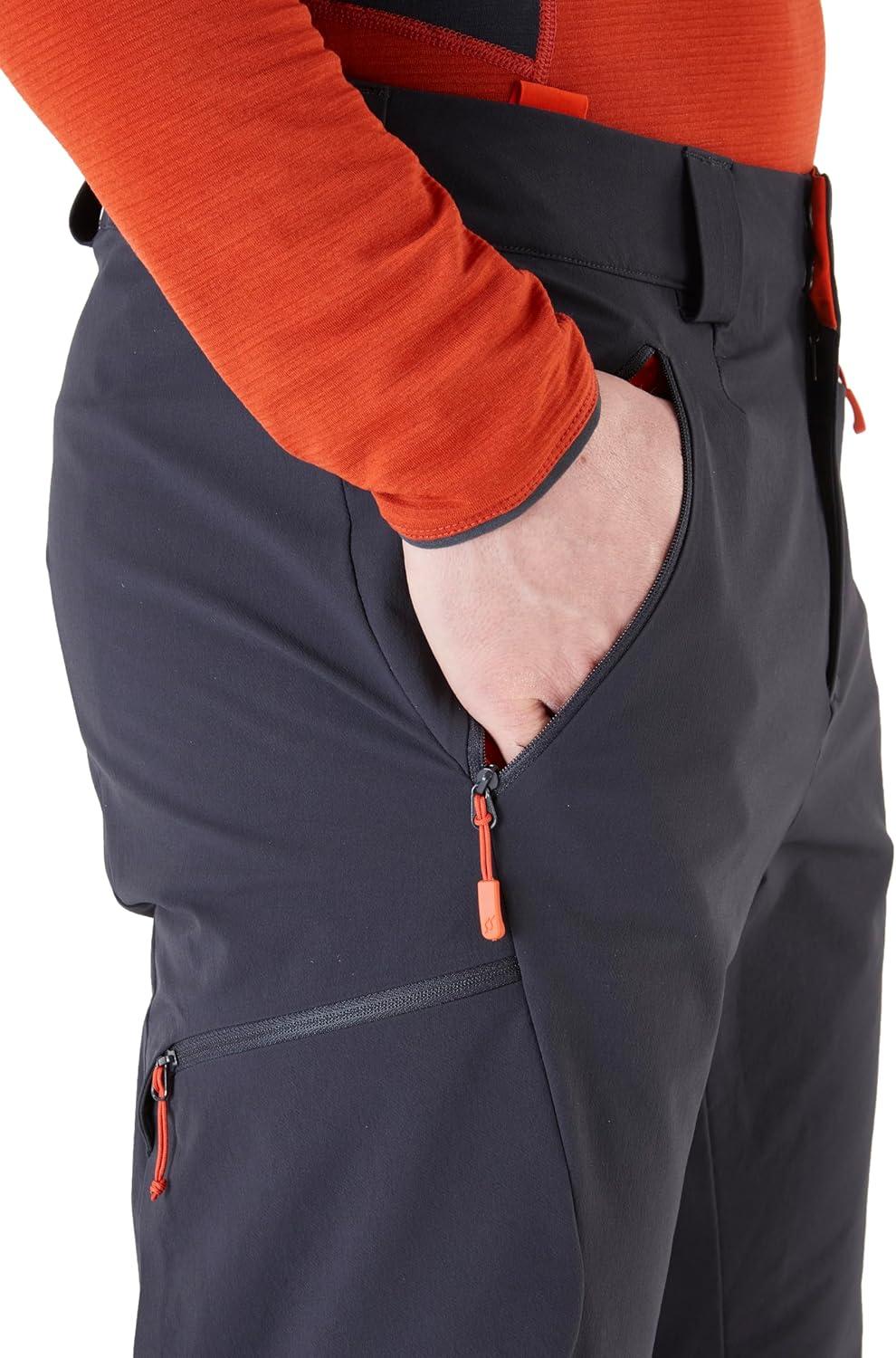 imageRab Mens Ascendor AS Pants MidWeight WindResistant Softshell Pants for Hiking ampamp ClimbingEbony