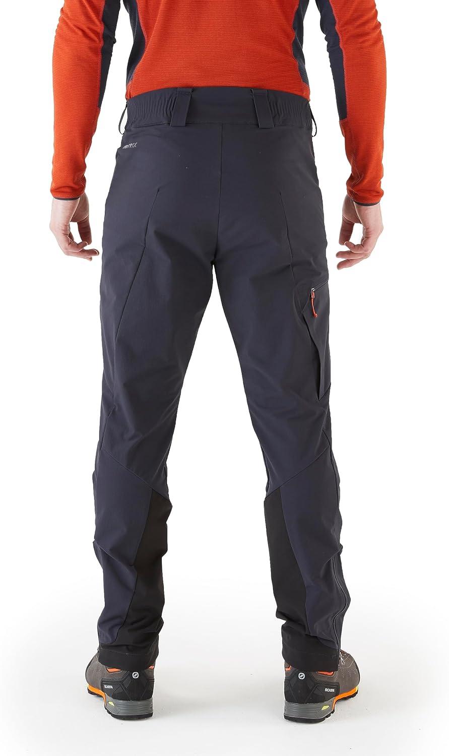 imageRab Mens Ascendor AS Pants MidWeight WindResistant Softshell Pants for Hiking ampamp ClimbingEbony