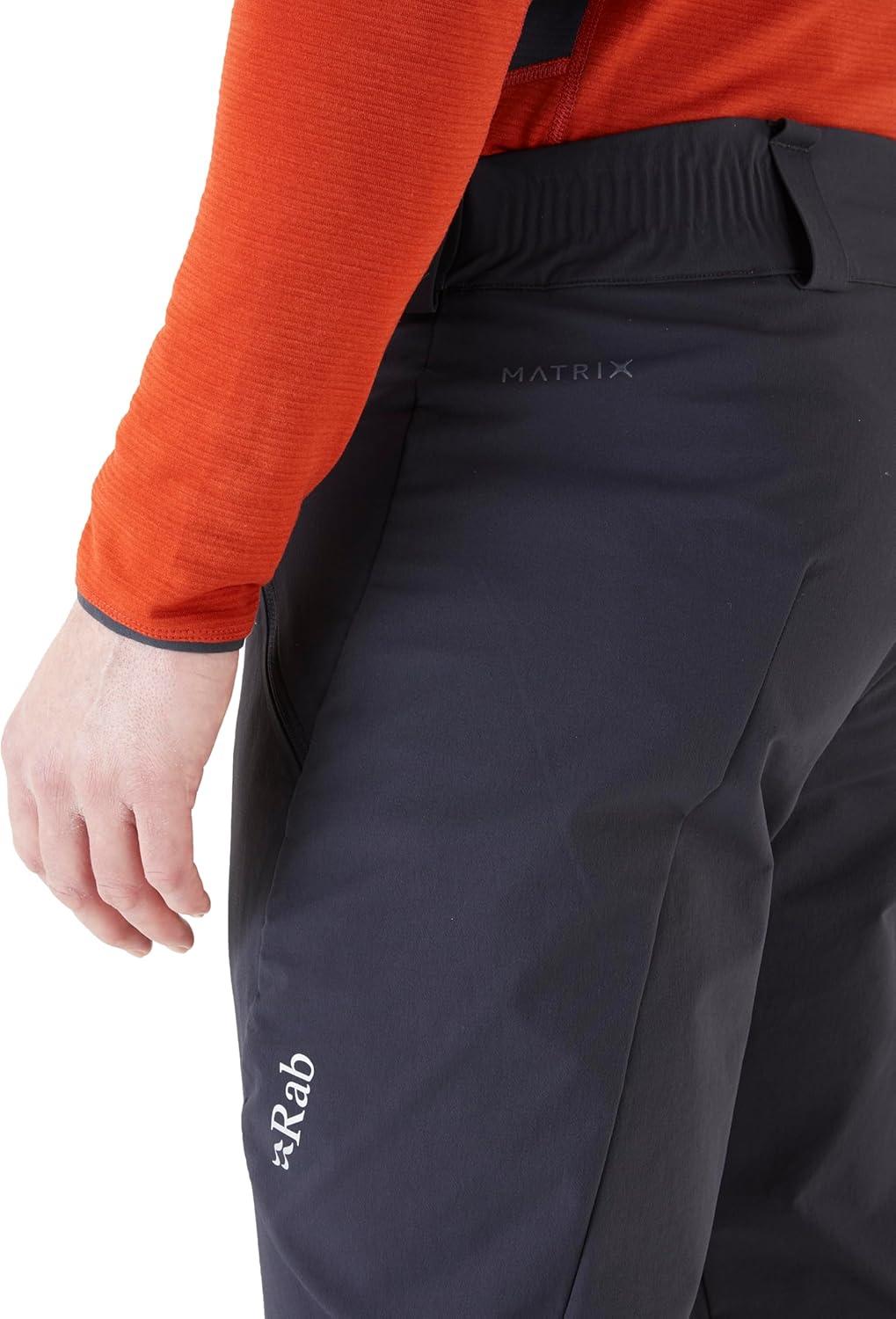 imageRab Mens Ascendor AS Pants MidWeight WindResistant Softshell Pants for Hiking ampamp ClimbingEbony