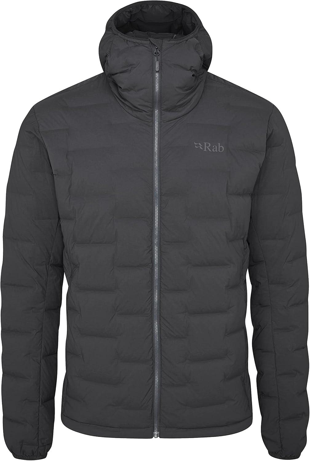 imageRab Mens Cubit Stretch Down Hoody Lightweight Down Jacket for Trekking Climbing ampamp SkiingEbony