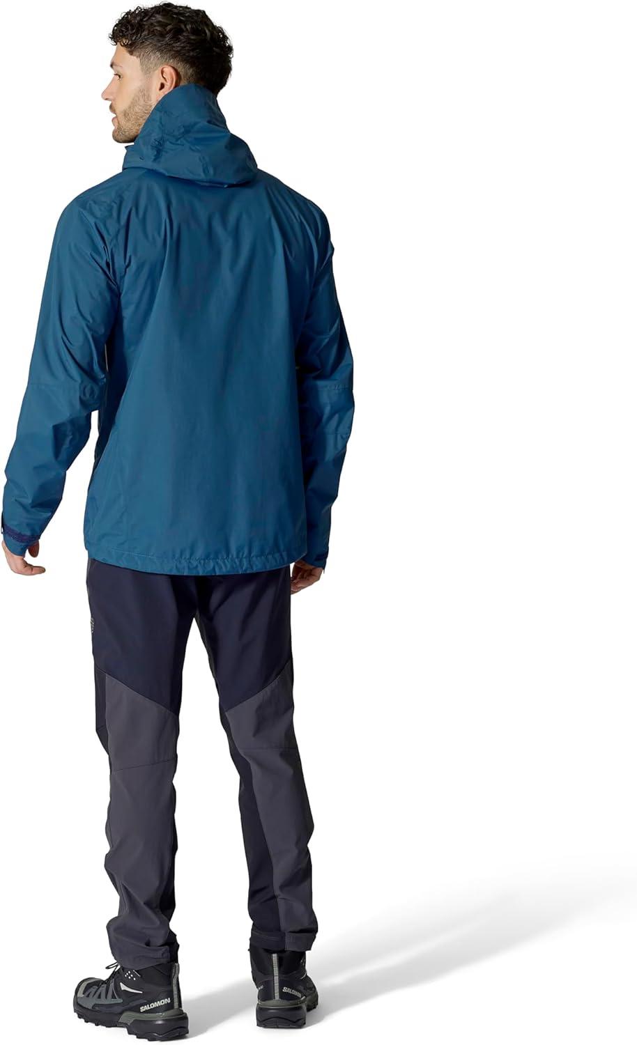 imageRab Mens Downpour Mountain Jacket Lightweight Waterproof Hooded Coat for Hiking ampamp TrekkingTempest Blue