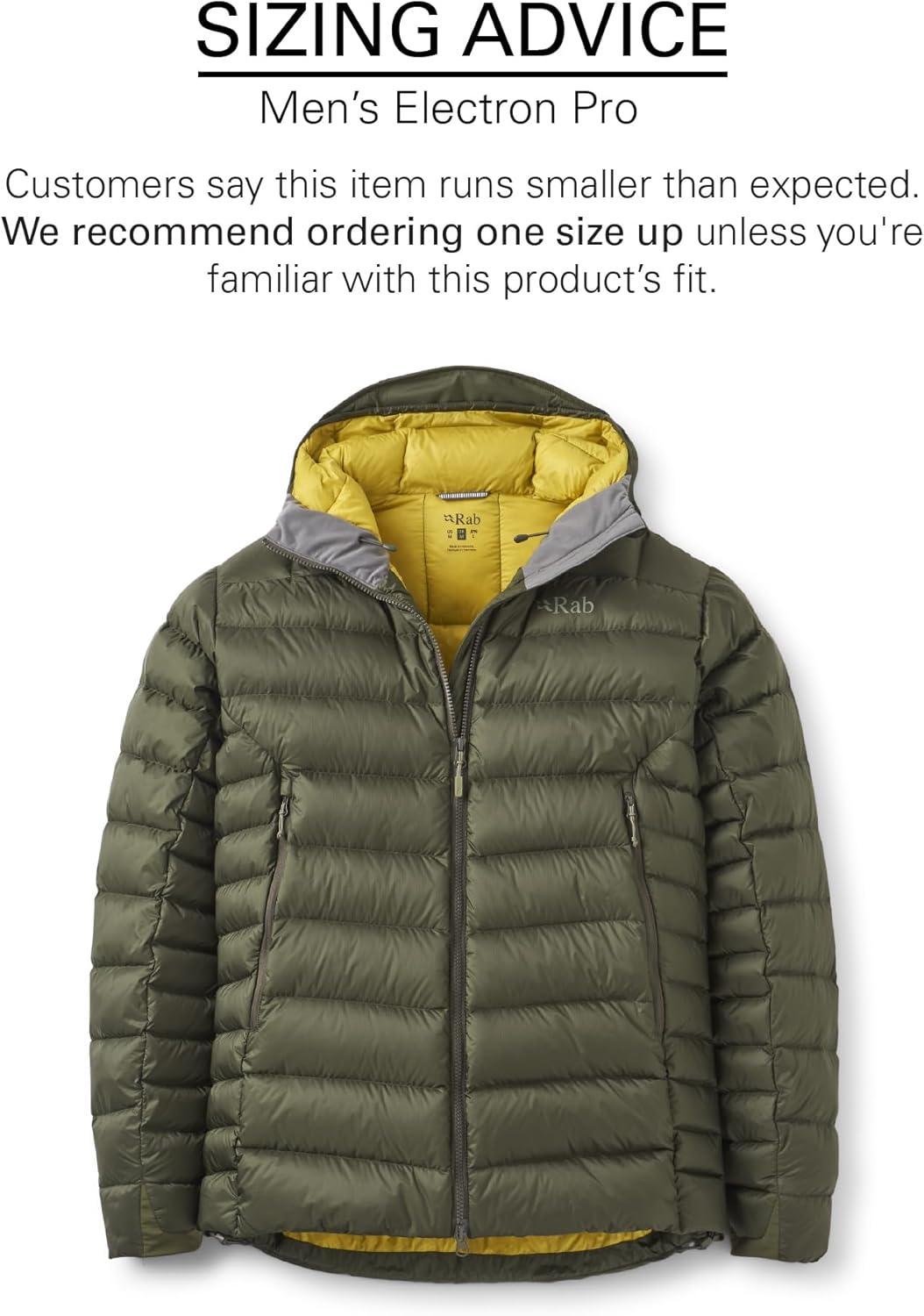 imageRab Mens Electron Pro 800Fill Down Hooded Jacket for Climbing ampamp MountaineeringArmy