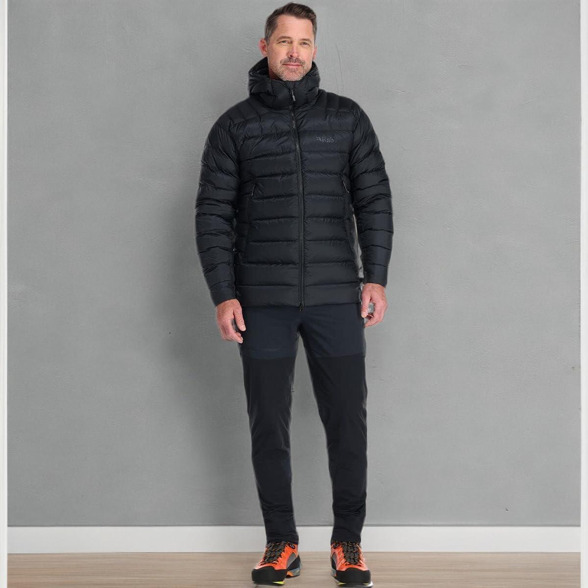 imageRab Mens Electron Pro 800Fill Down Hooded Jacket for Climbing ampamp MountaineeringBlackBlack