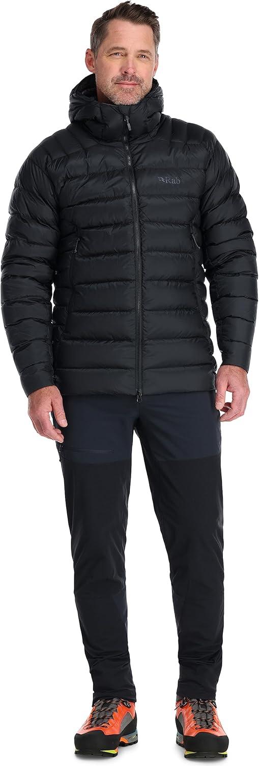 imageRab Mens Electron Pro 800Fill Down Hooded Jacket for Climbing ampamp MountaineeringBlackBlack