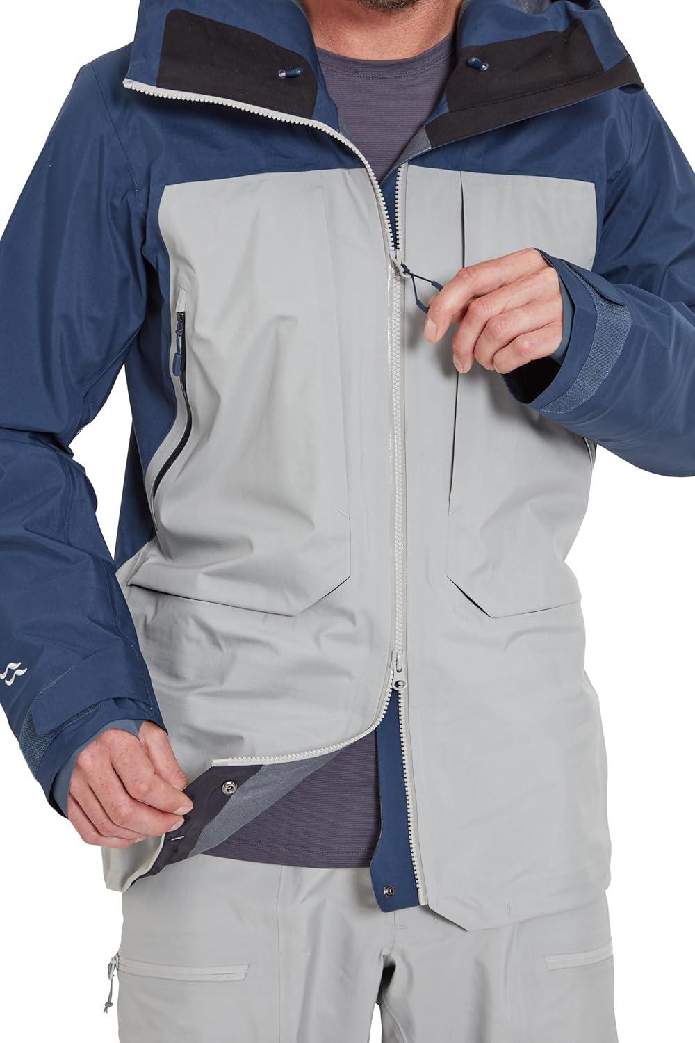 imageRab Mens Khroma Converge Jacket Waterproof Ski Coat for Alpine ampamp Backcountry SkiingTempest BlueLight Zinc