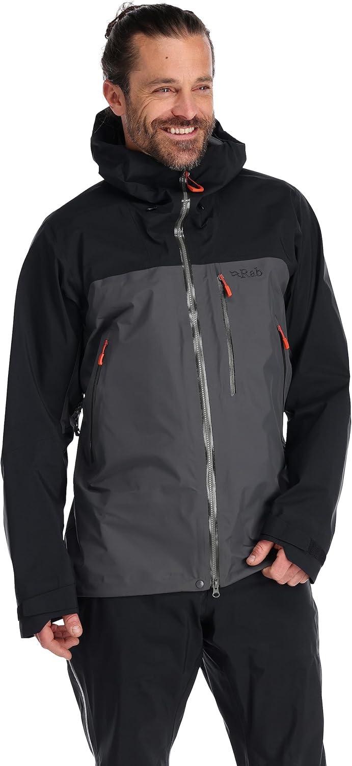 imageRab Mens Latok Mountain GTX Jacket Waterproof Breathable GoreTex Coat for Skiing ampamp SnowboardingBlackGraphene