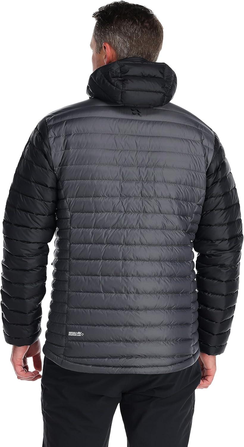 imageRab Mens Microlight Alpine 700Fill Down Hooded Puffer Jacket for Hiking ampamp SkiingBlackGraphene