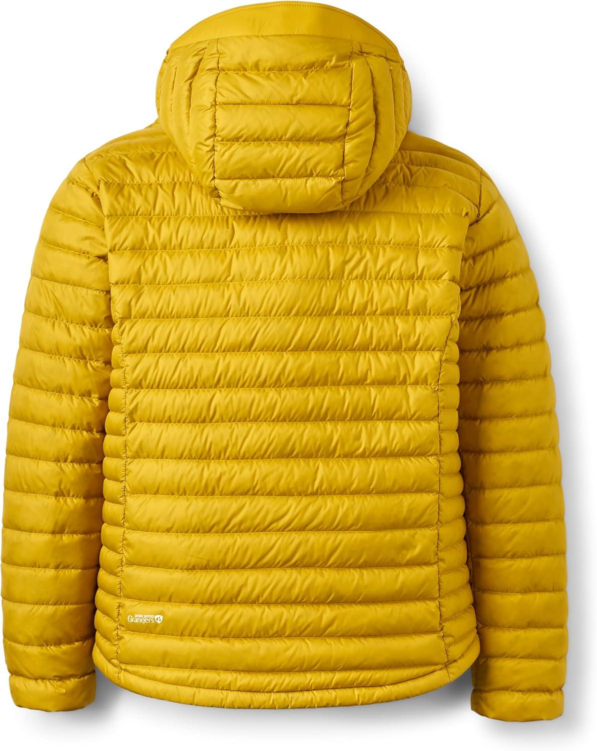 imageRab Mens Microlight Alpine 700Fill Down Hooded Puffer Jacket for Hiking ampamp SkiingDark Pollen