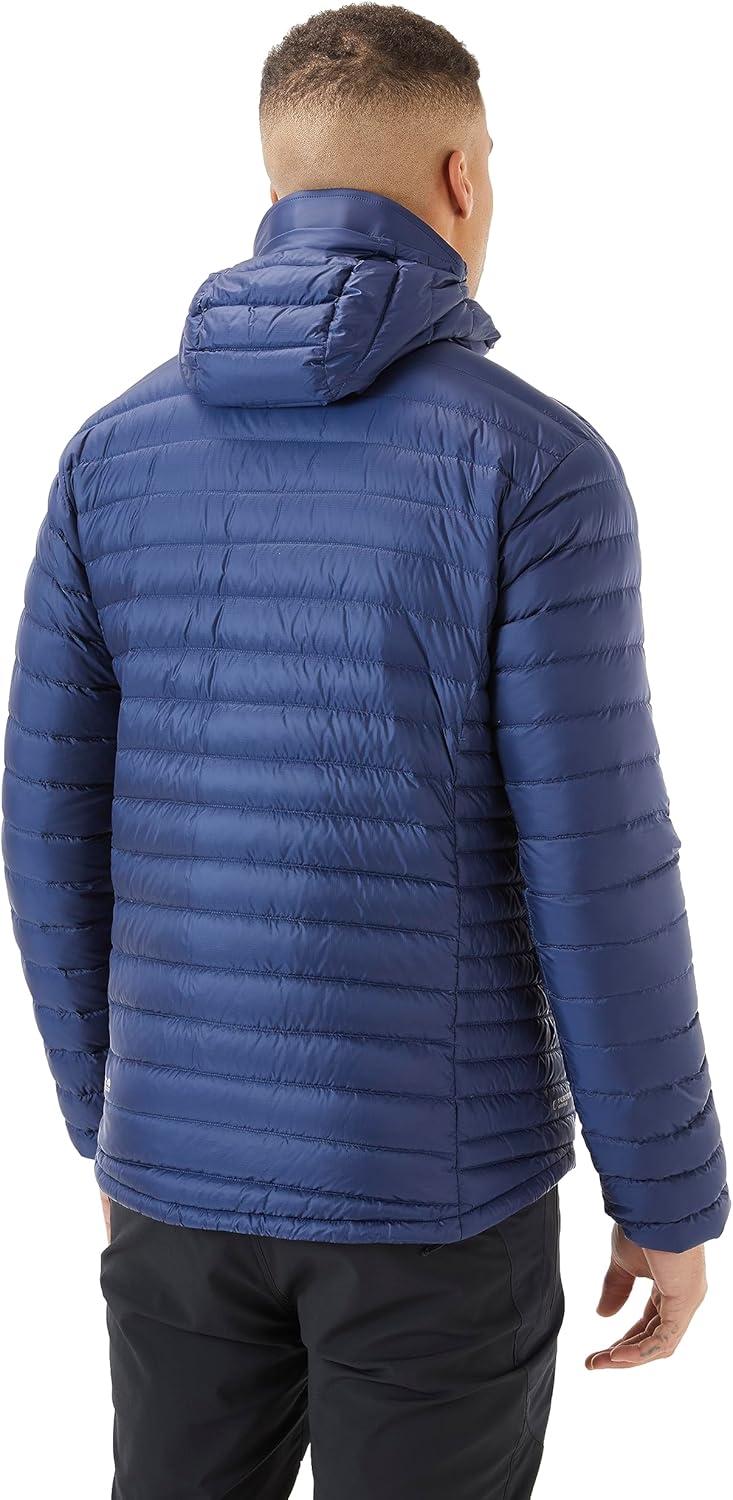 imageRab Mens Microlight Alpine 700Fill Down Hooded Puffer Jacket for Hiking ampamp SkiingDeep Ink Denim