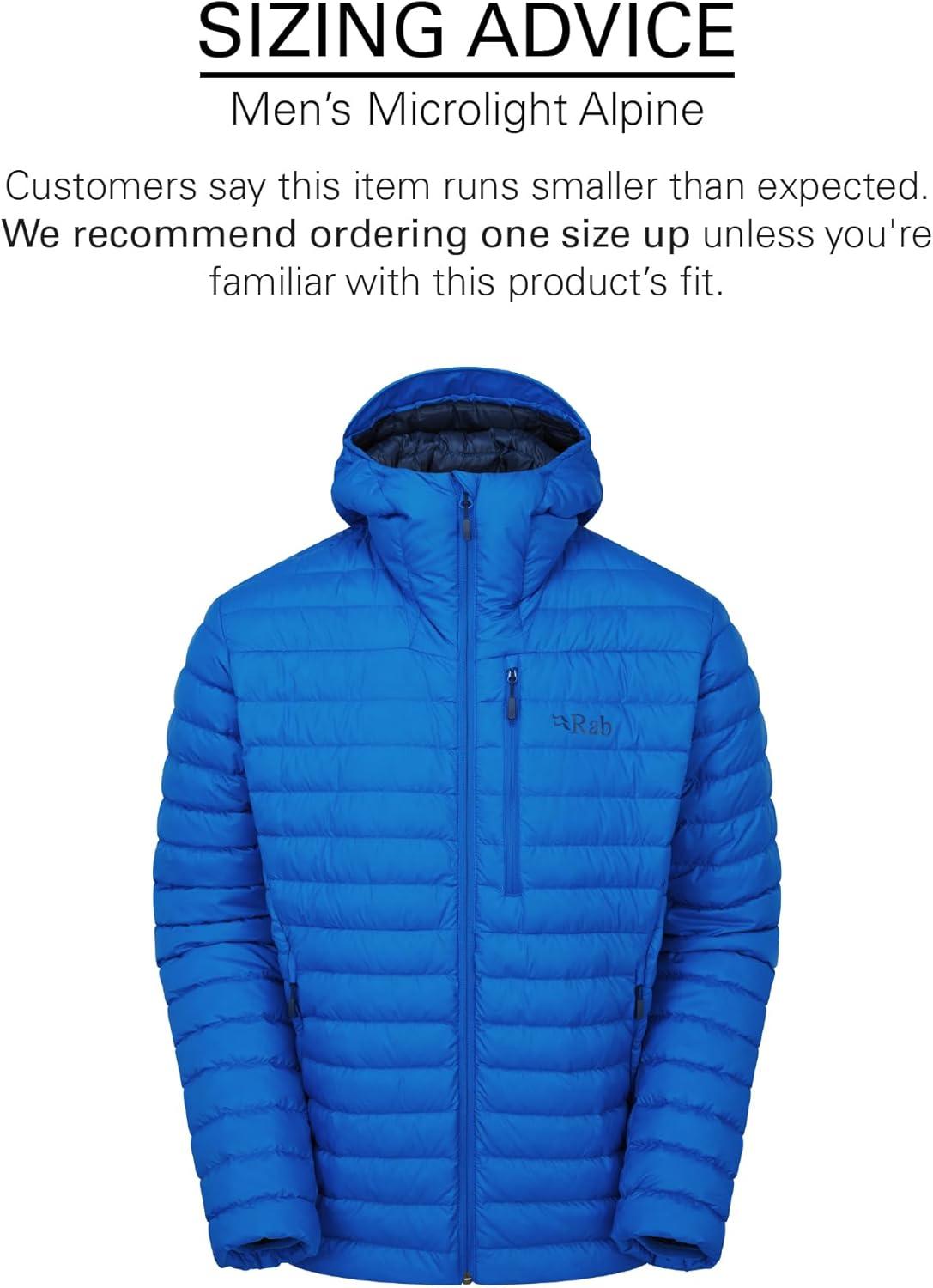 imageRab Mens Microlight Alpine 700Fill Down Hooded Puffer Jacket for Hiking ampamp SkiingMaya Blue