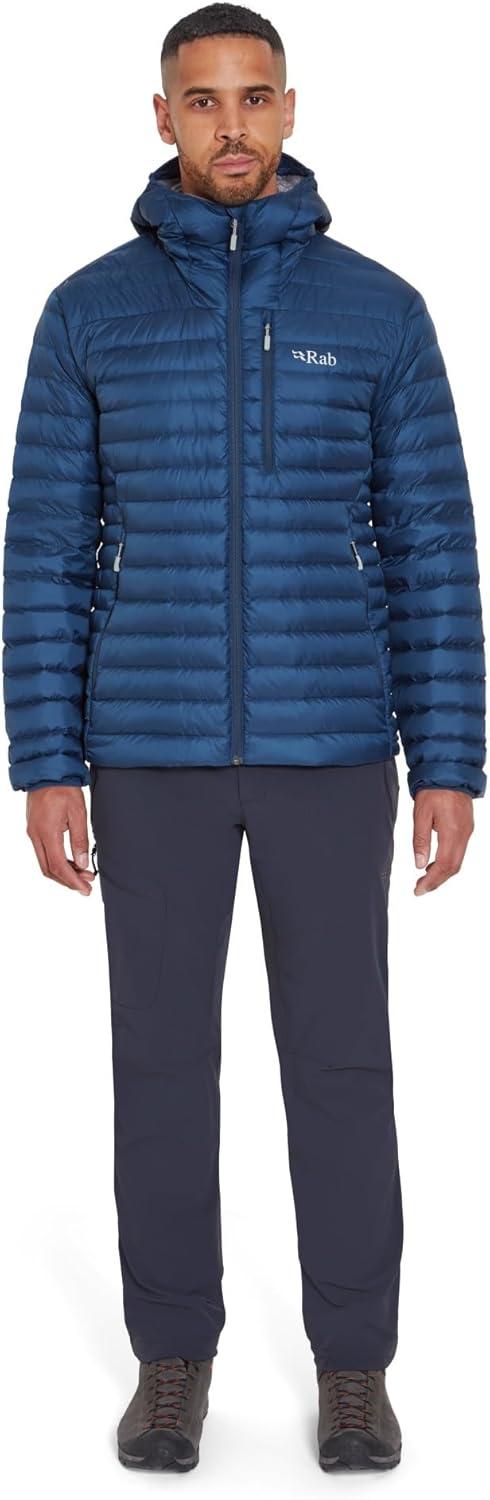 imageRab Mens Microlight Alpine 700Fill Down Hooded Puffer Jacket for Hiking ampamp SkiingTempest Blue