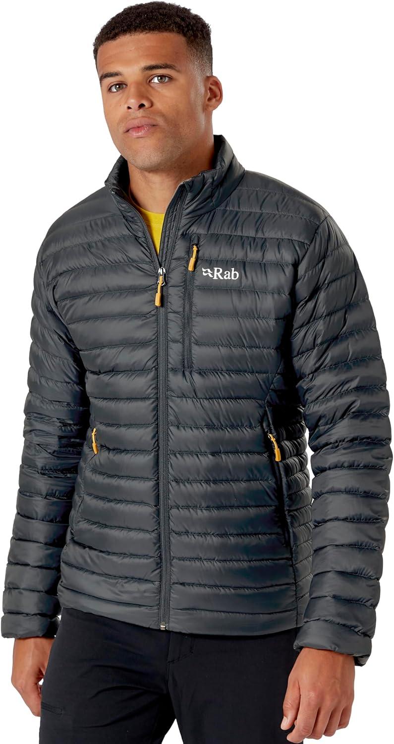 imageRab Mens Microlight Jacket 700Fill Down Hooded Puffer Coat for Hiking Climbing ampamp SkiingBeluga