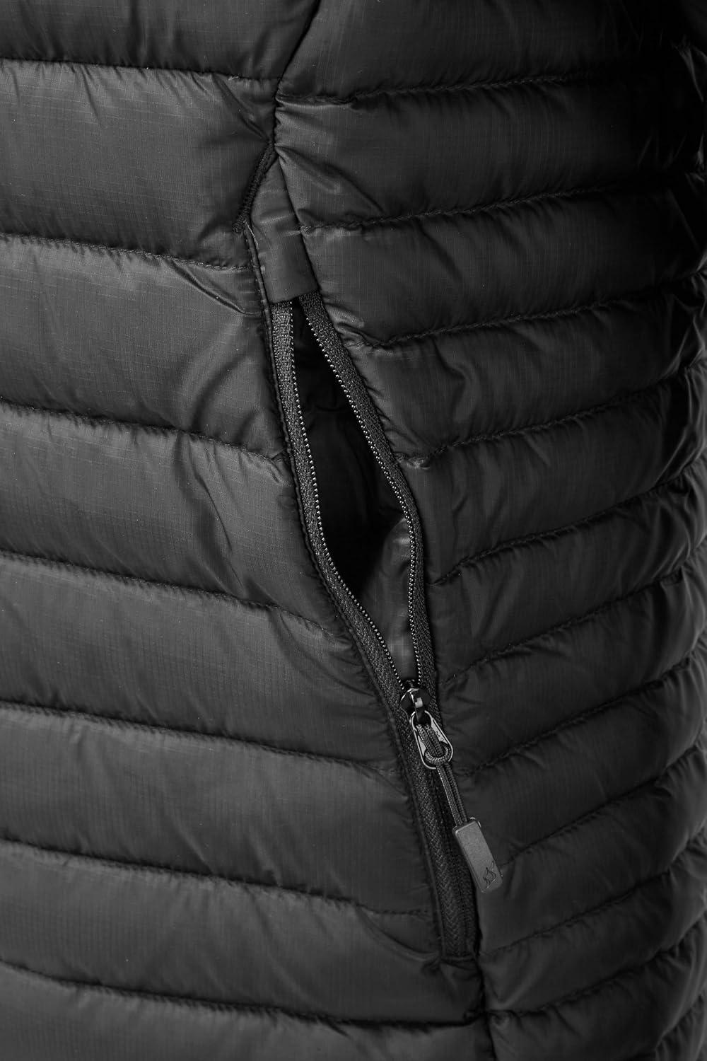 imageRab Mens Microlight Jacket 700Fill Down Hooded Puffer Coat for Hiking Climbing ampamp SkiingBlack