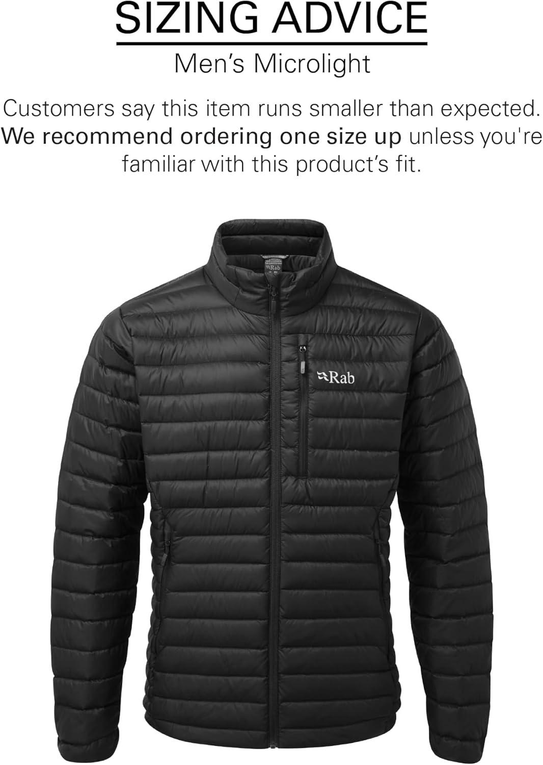 imageRab Mens Microlight Jacket 700Fill Down Hooded Puffer Coat for Hiking Climbing ampamp SkiingBlack