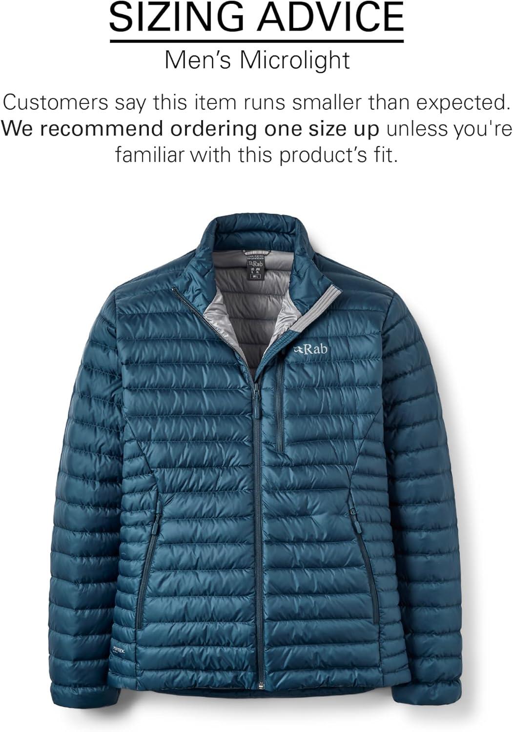 imageRab Mens Microlight Jacket 700Fill Down Hooded Puffer Coat for Hiking Climbing ampamp SkiingTempest Blue