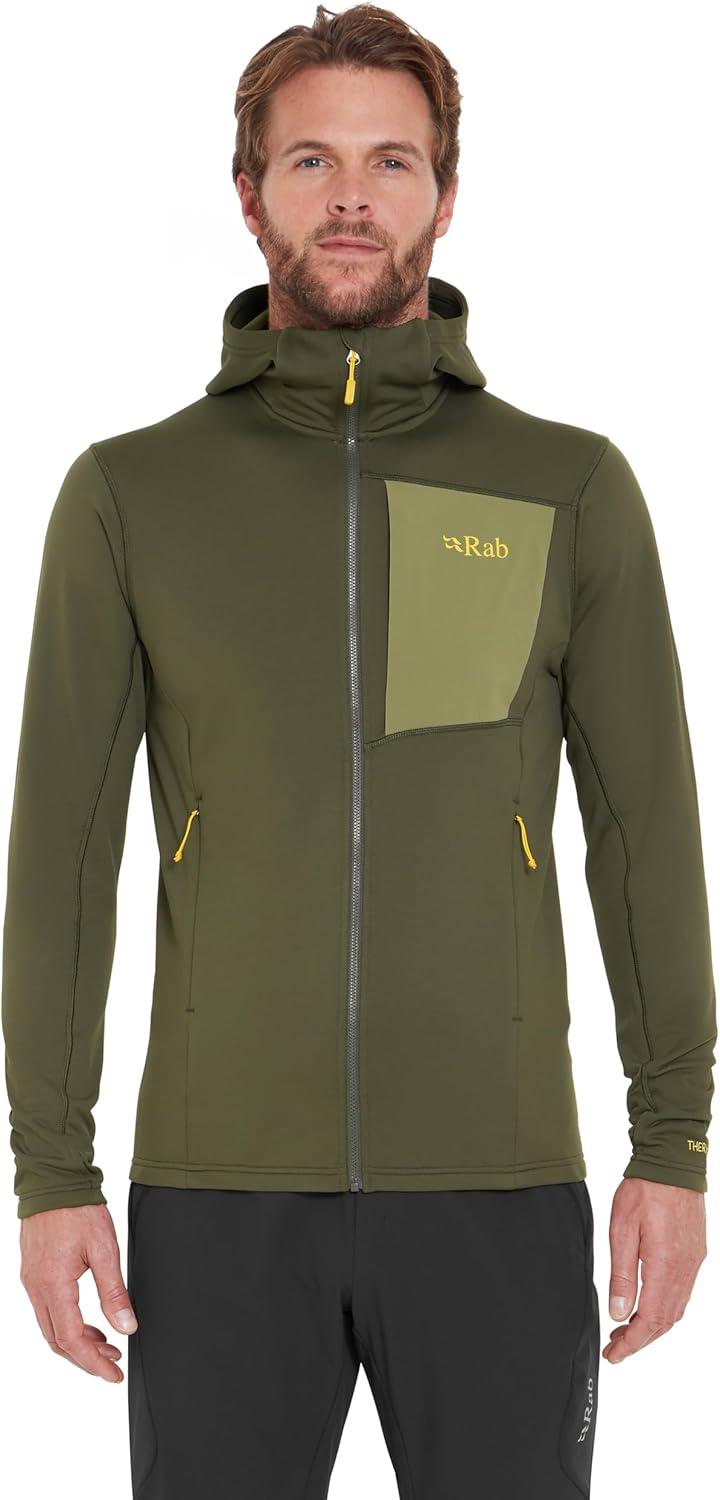 imageRab Mens Superflux Hoody Lightweight Fleece Jacket for Hiking ampamp ClimbingArmy