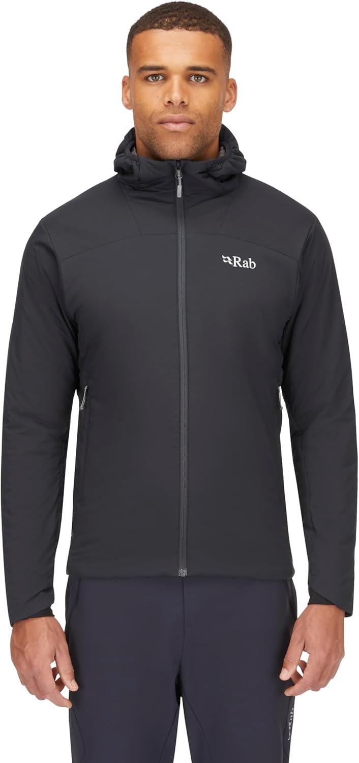imageRab Mens Xenair Alpine Light Hooded Insulated Jacket for Hiking ampamp MountaineeringEbony Zinc