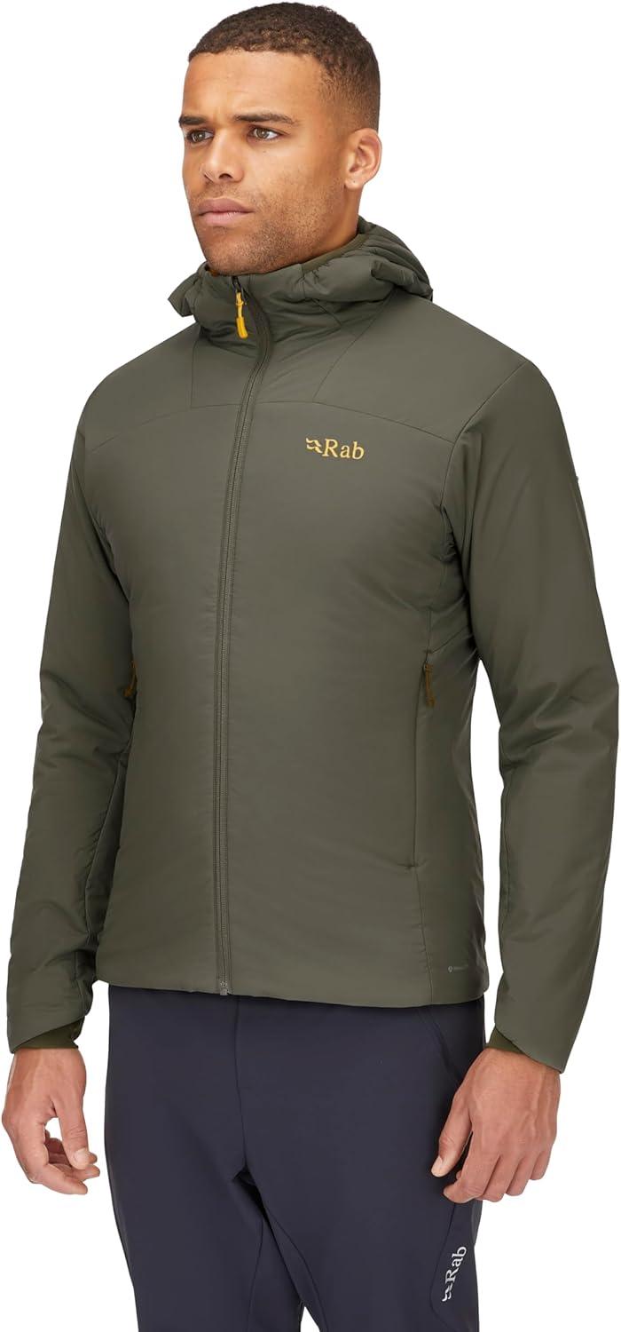 imageRab Mens Xenair Alpine Light Hooded Insulated Jacket for Hiking ampamp MountaineeringLight Khaki