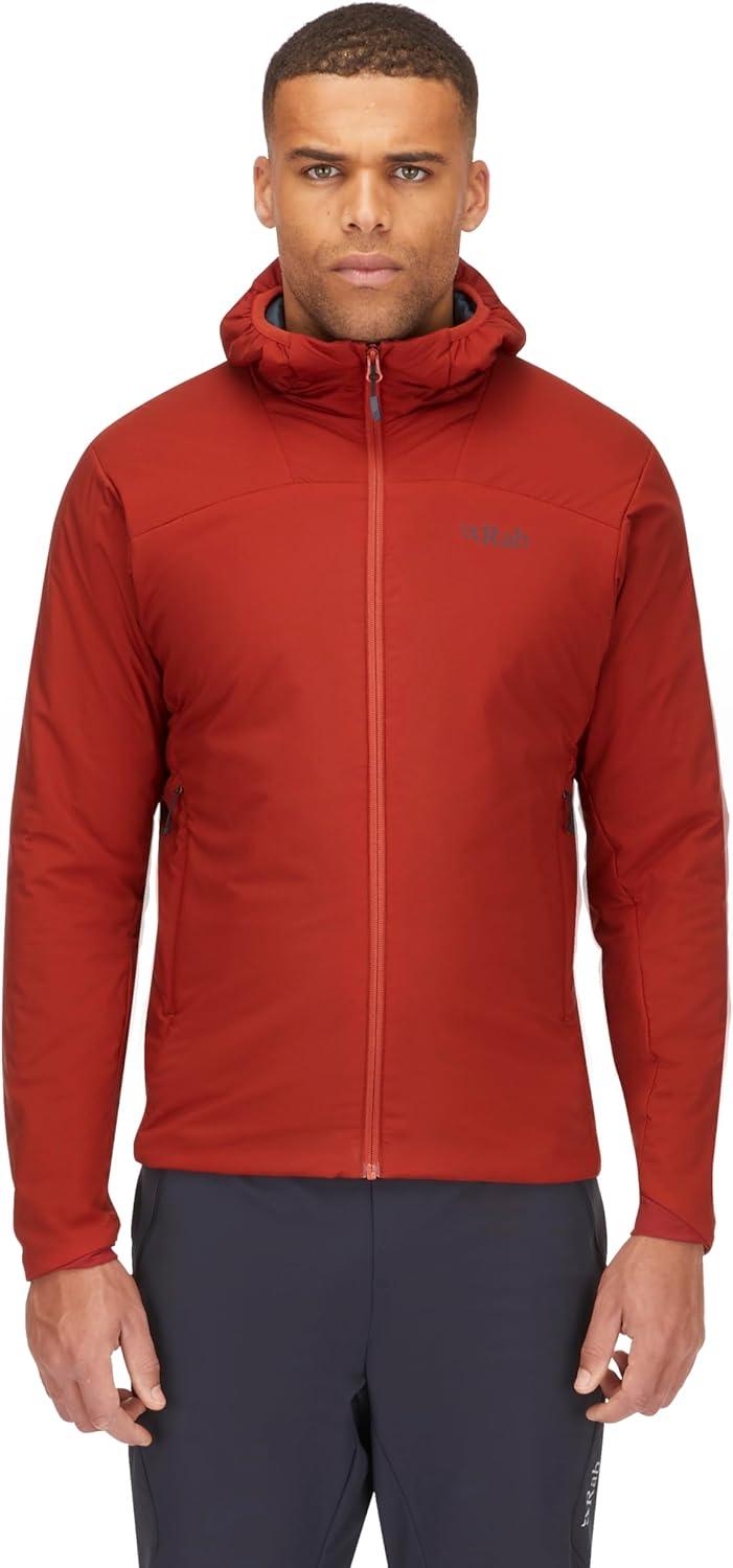 imageRab Mens Xenair Alpine Light Hooded Insulated Jacket for Hiking ampamp MountaineeringTuscan Red