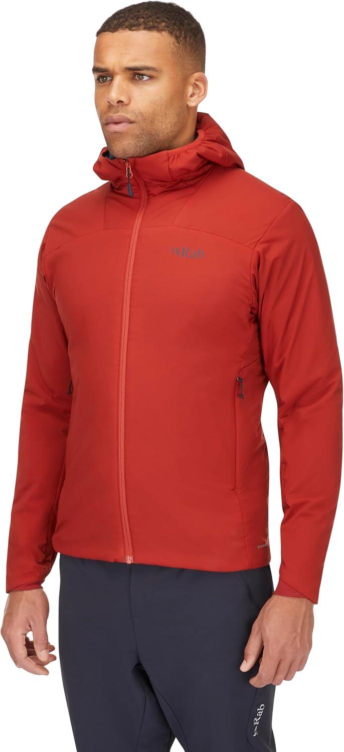 imageRab Mens Xenair Alpine Light Hooded Insulated Jacket for Hiking ampamp MountaineeringTuscan Red