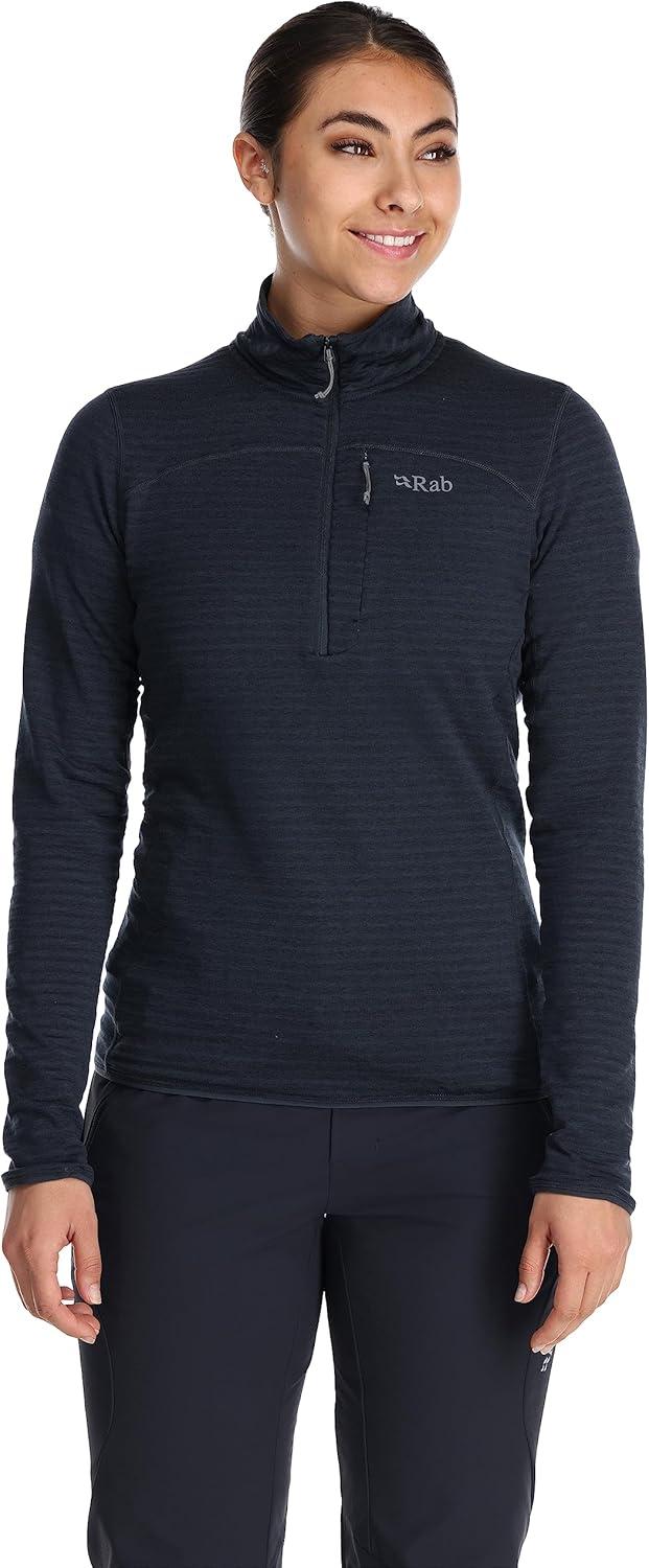 imageRab Womens Ascendor Light PullOn HalfZip Fleece Coat for Climbing Skiing ampamp MountaineeringBeluga