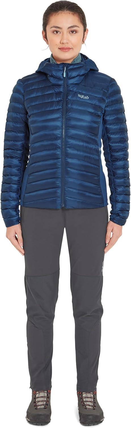 imageRab Womens Cirrus Flex Hoodie Jacket Lightweight Insulated Puffer Coat for HikingTempest Blue