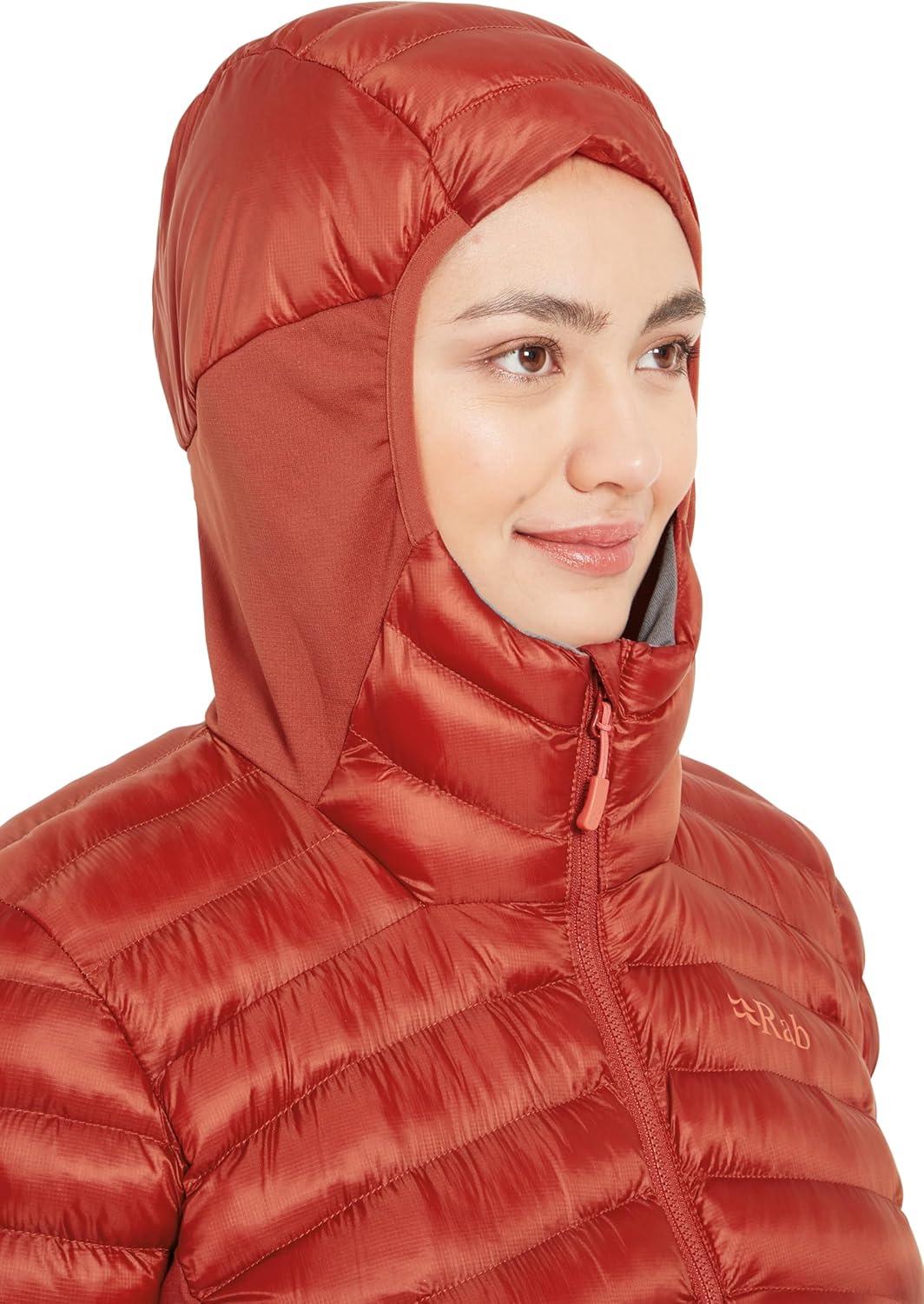 imageRab Womens Cirrus Flex Hoodie Jacket Lightweight Insulated Puffer Coat for HikingTuscan Red