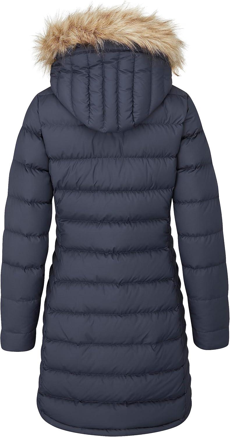 imageRab Womens Deep Cover 700Fill Long Down Parka Winter Coat for Hiking ampamp ApresSkiDeep Denim