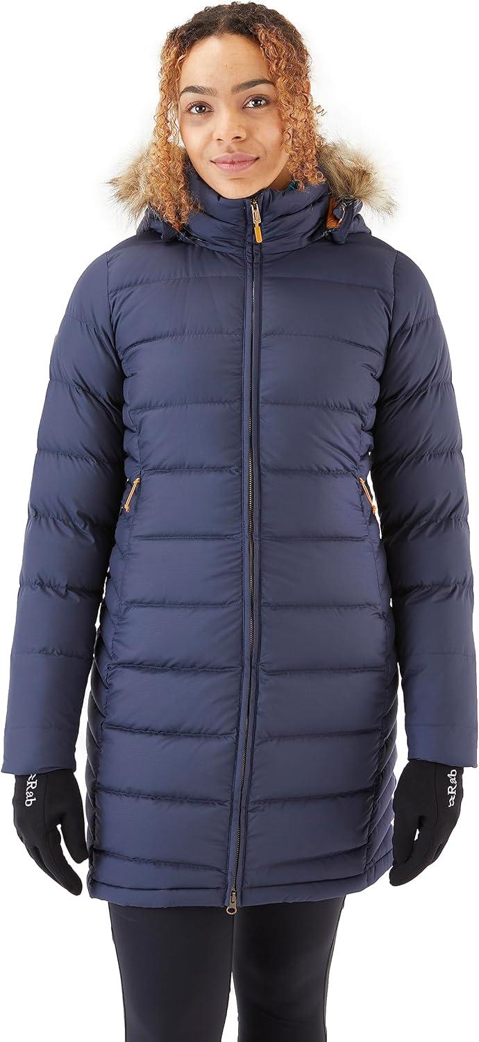 imageRab Womens Deep Cover 700Fill Long Down Parka Winter Coat for Hiking ampamp ApresSkiDeep Denim