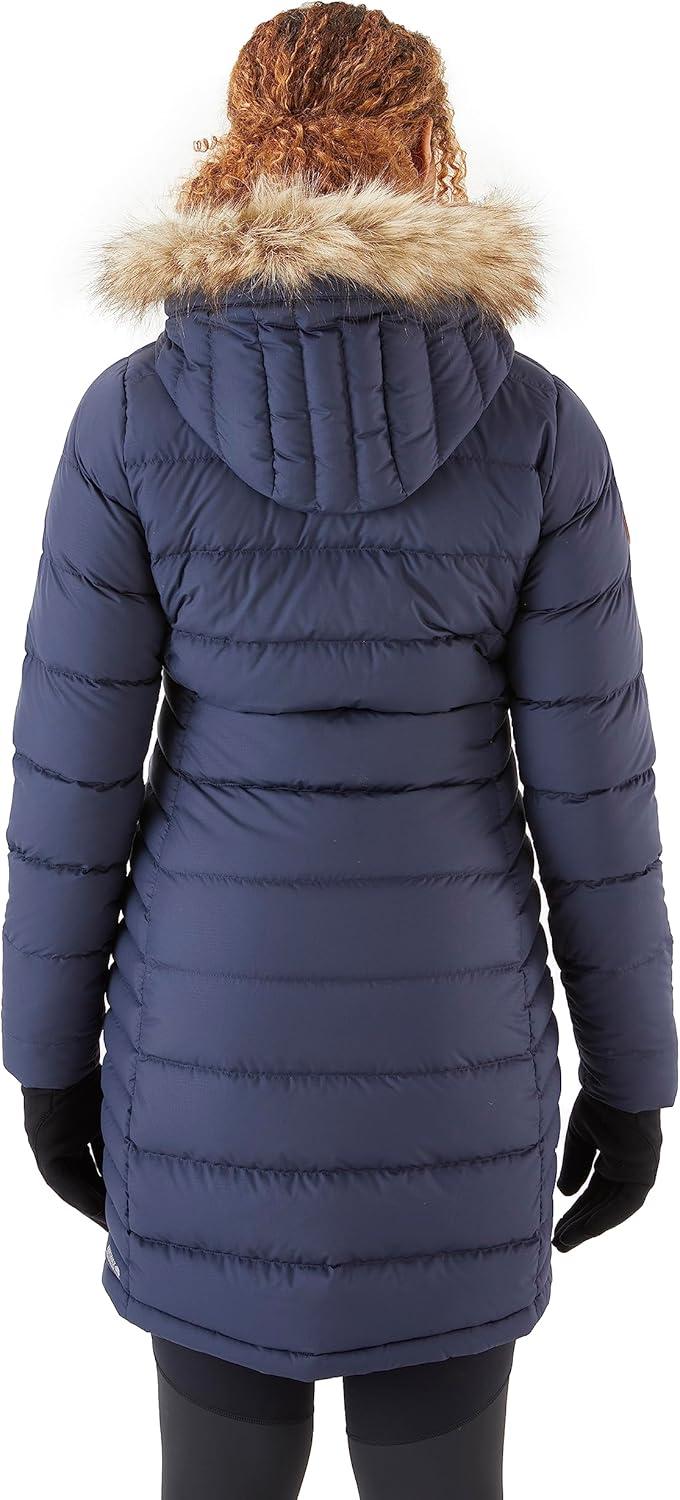 imageRab Womens Deep Cover 700Fill Long Down Parka Winter Coat for Hiking ampamp ApresSkiDeep Denim
