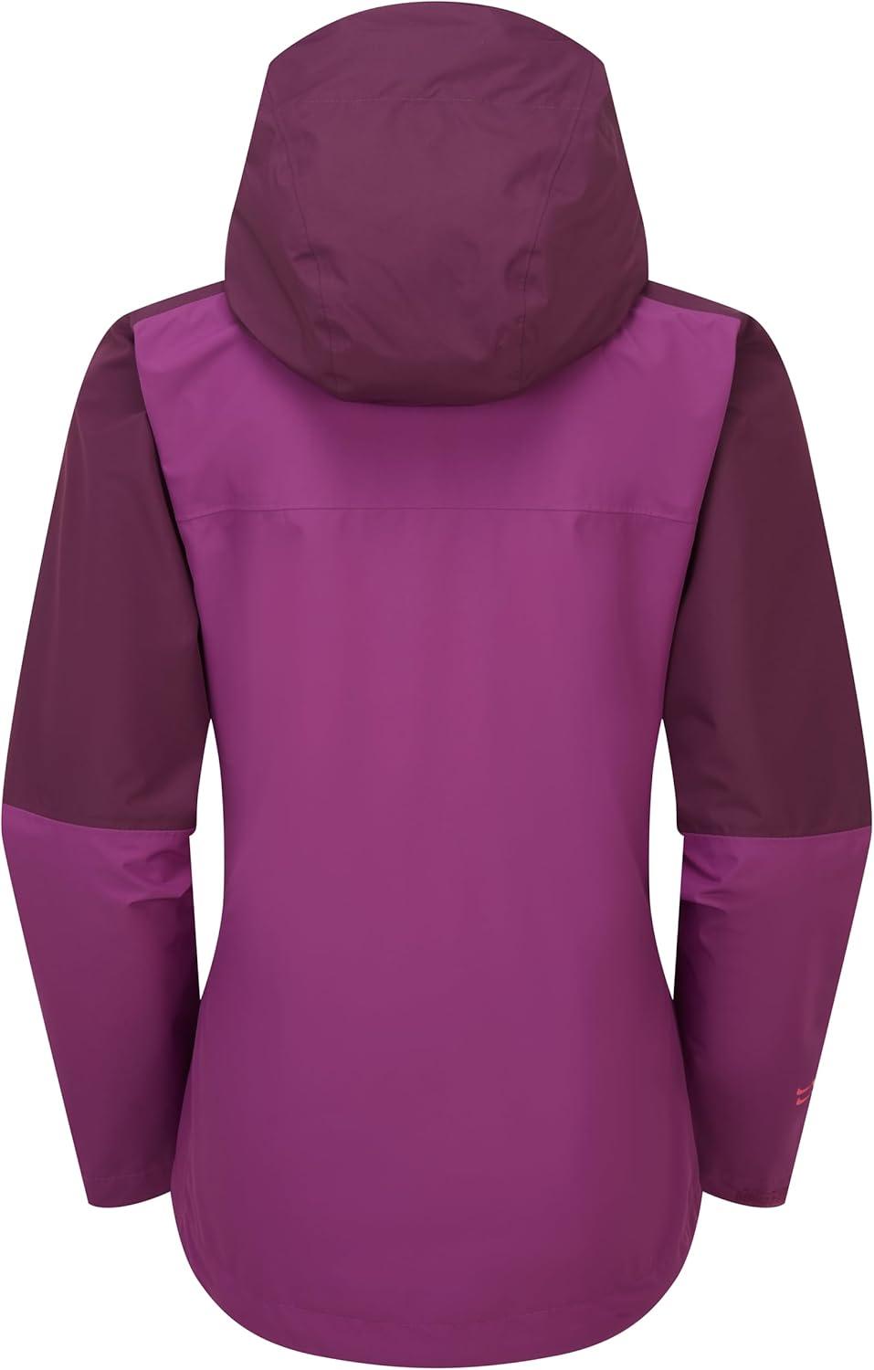 imageRab Womens Downpour Jacket Lightweight Waterproof Hooded Coat for Hiking ampamp TrekkingMulberryPlum