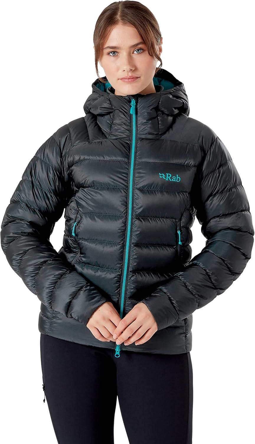 imageRab Womens Electron Pro 800Fill Down Hooded Jacket for Climbing ampamp MountaineeringBeluga