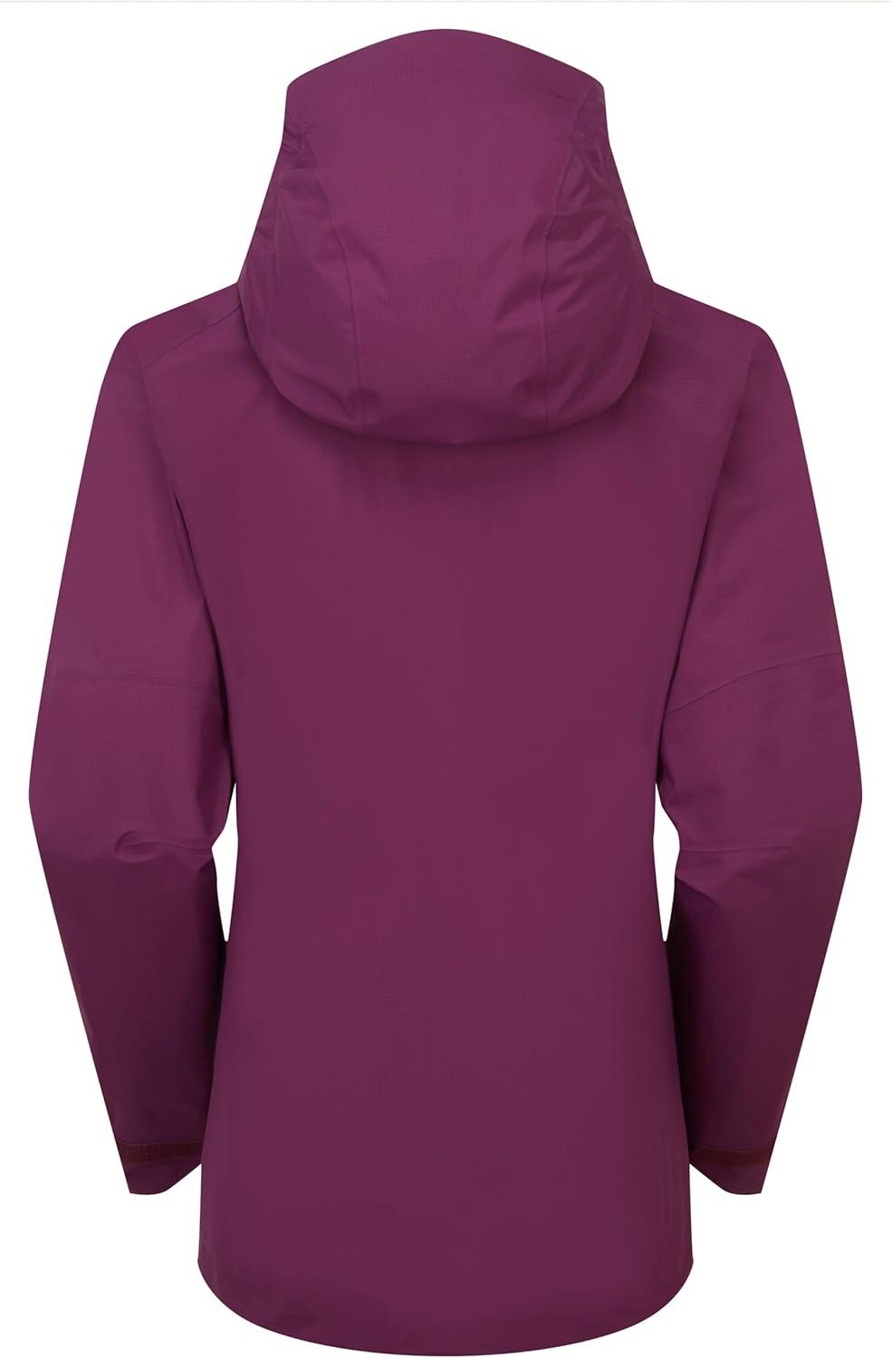imageRab Womens Firewall Mountain Jacket Lightweight Waterproof Hooded Coat for Climbing ampamp HikingMulberry