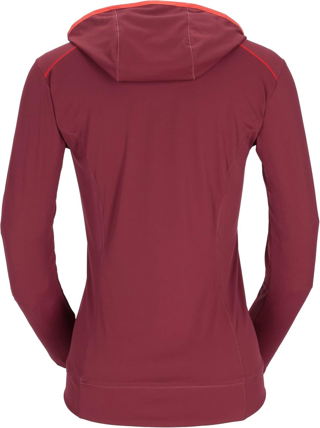 imageRab Womens Force Hoody Lightweight LongSleeve Hooded Baselayer Shirt for Hiking Climbing ampamp Trail RunningDeep Heather