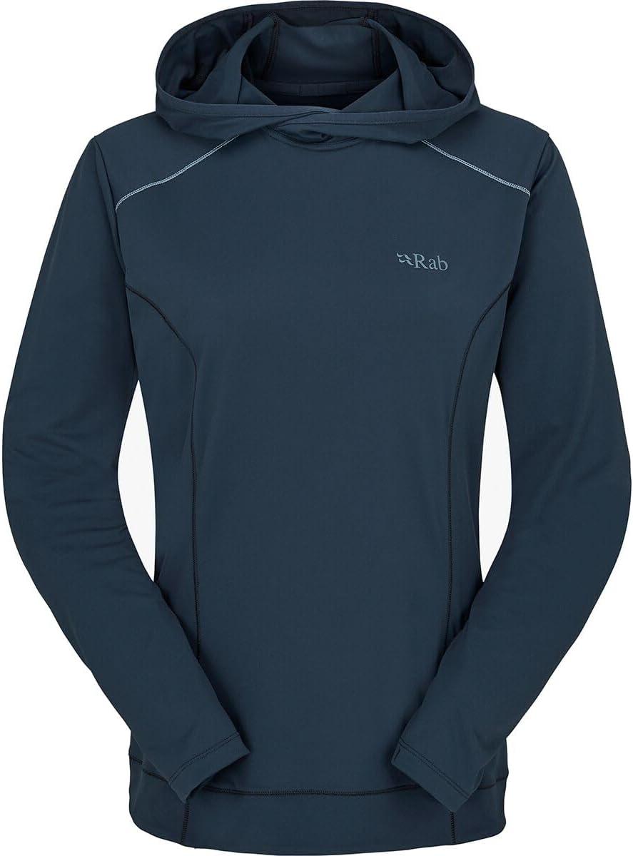 imageRab Womens Force Hoody Lightweight LongSleeve Hooded Baselayer Shirt for Hiking Climbing ampamp Trail RunningTempest Blue