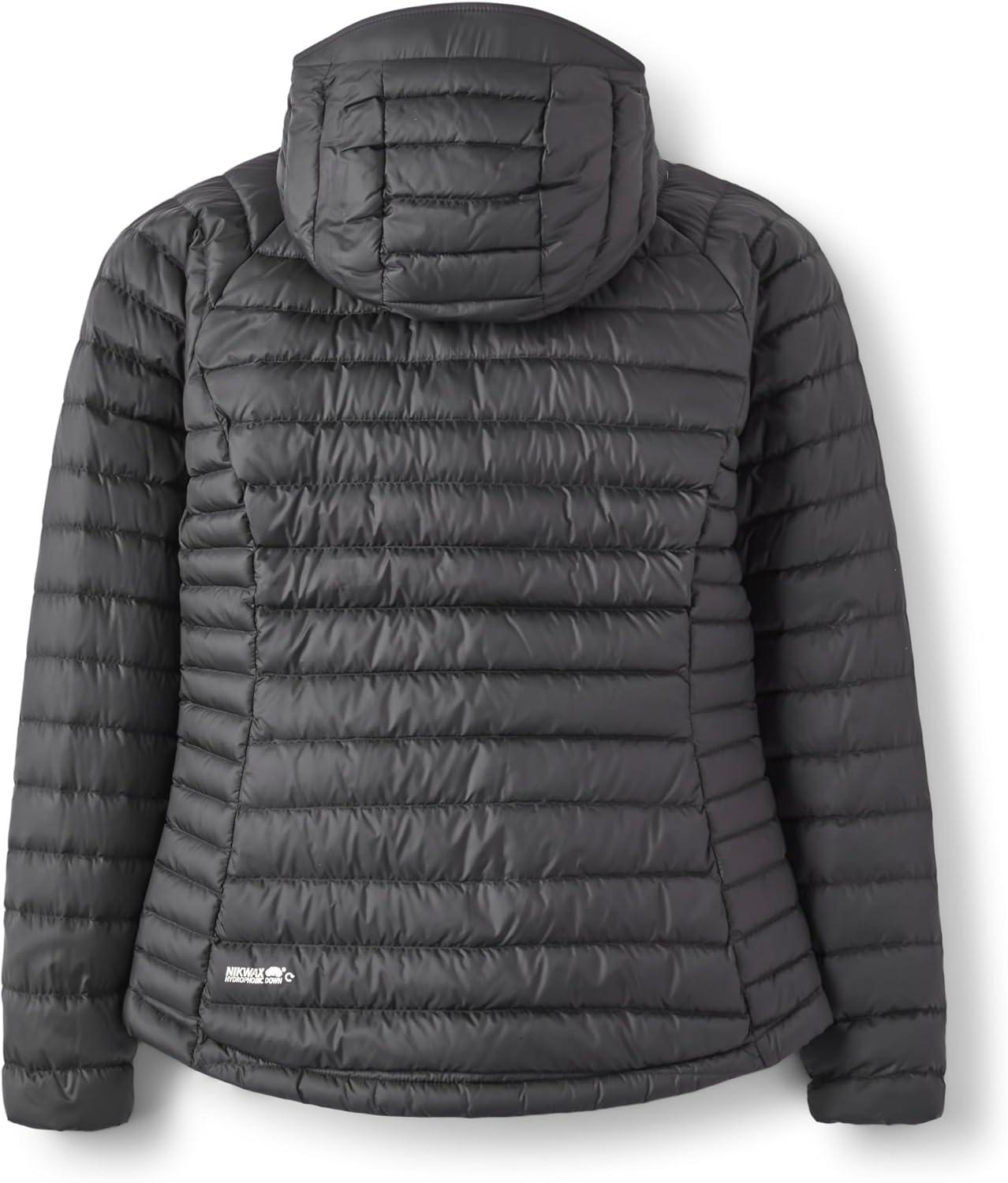 imageRab Womens Microlight Alpine 700Fill Down Hooded Puffer Jacket for Hiking ampamp SkiingBlack