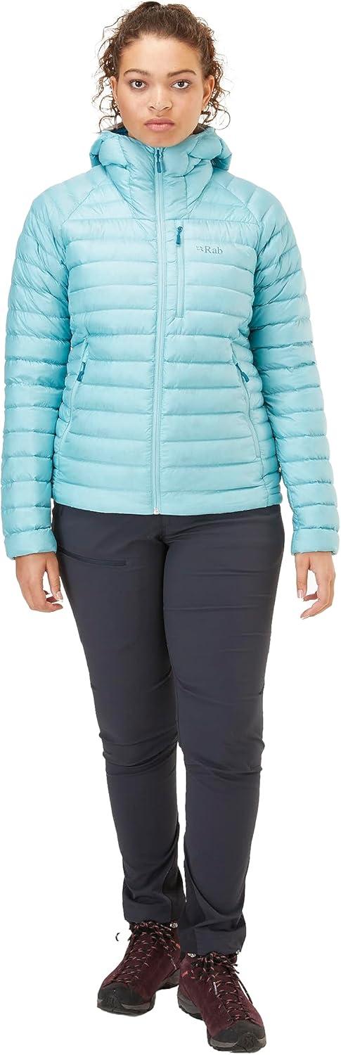 imageRab Womens Microlight Alpine 700Fill Down Hooded Puffer Jacket for Hiking ampamp SkiingMeltwater