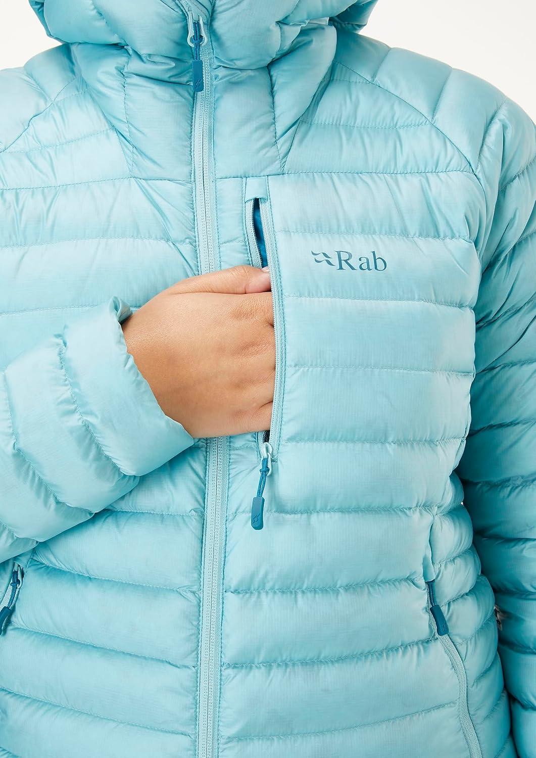 imageRab Womens Microlight Alpine 700Fill Down Hooded Puffer Jacket for Hiking ampamp SkiingMeltwater