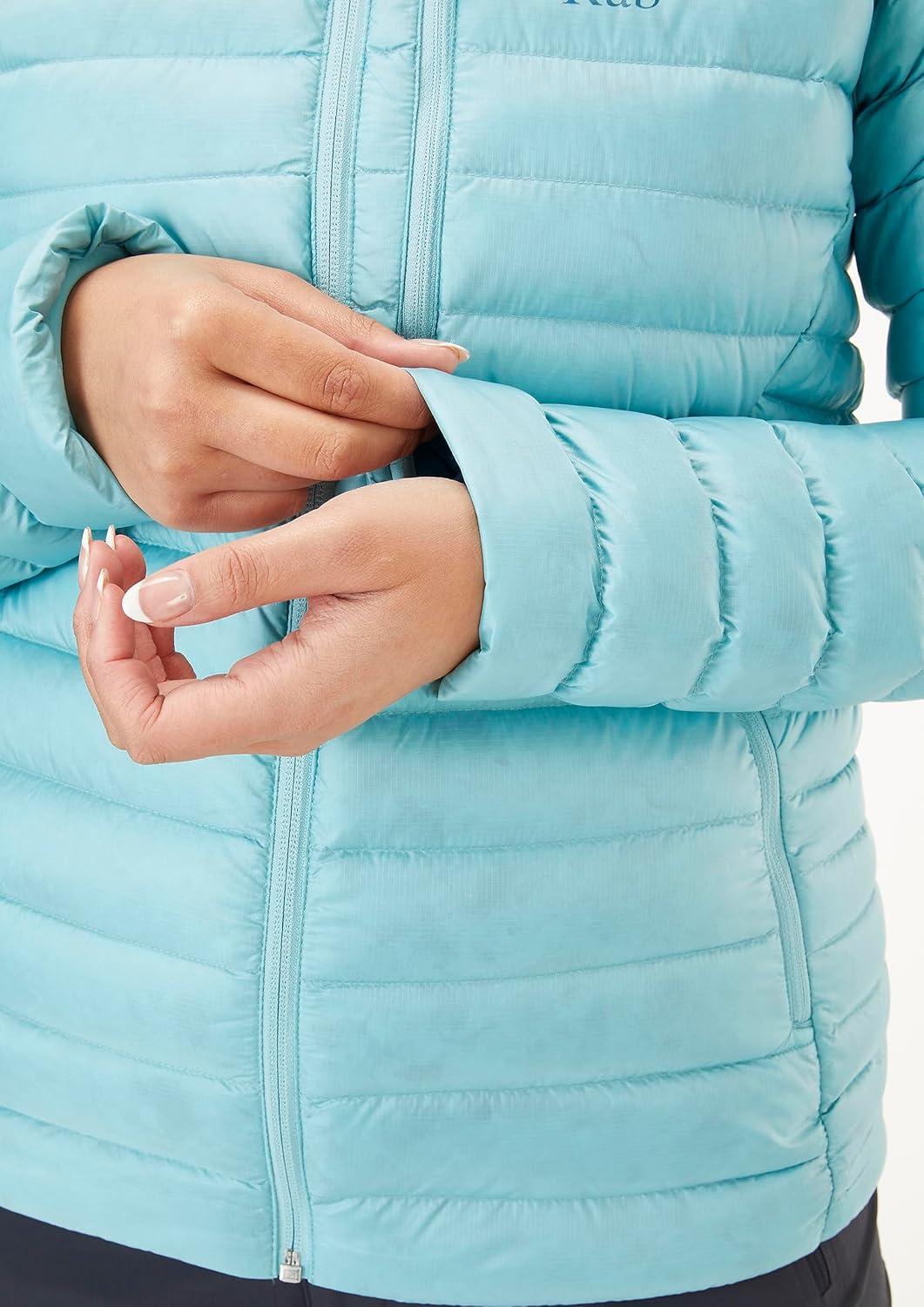 imageRab Womens Microlight Alpine 700Fill Down Hooded Puffer Jacket for Hiking ampamp SkiingMeltwater