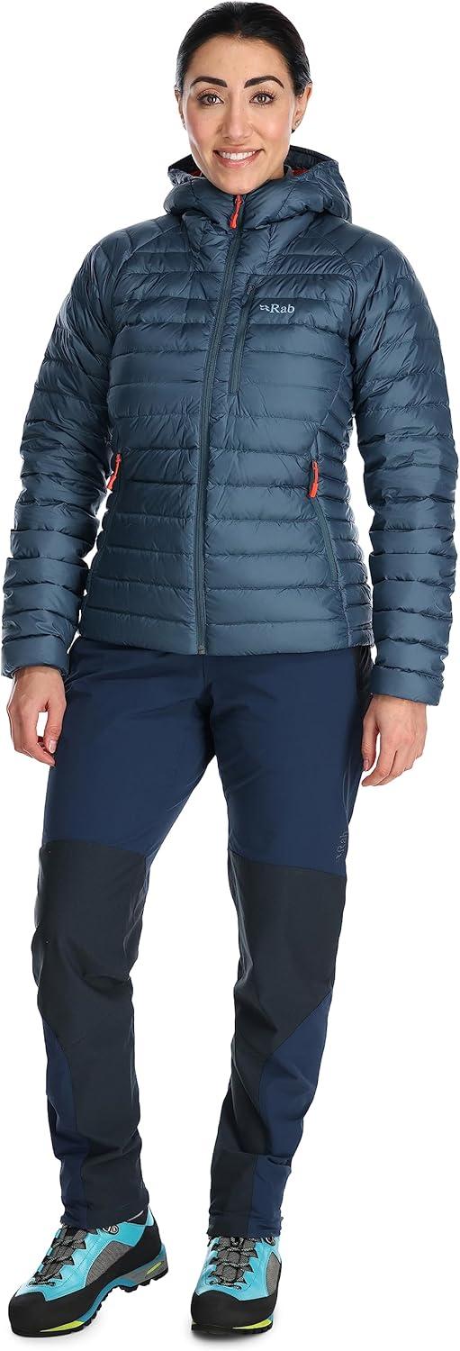 imageRab Womens Microlight Alpine 700Fill Down Hooded Puffer Jacket for Hiking ampamp SkiingOrion Blue