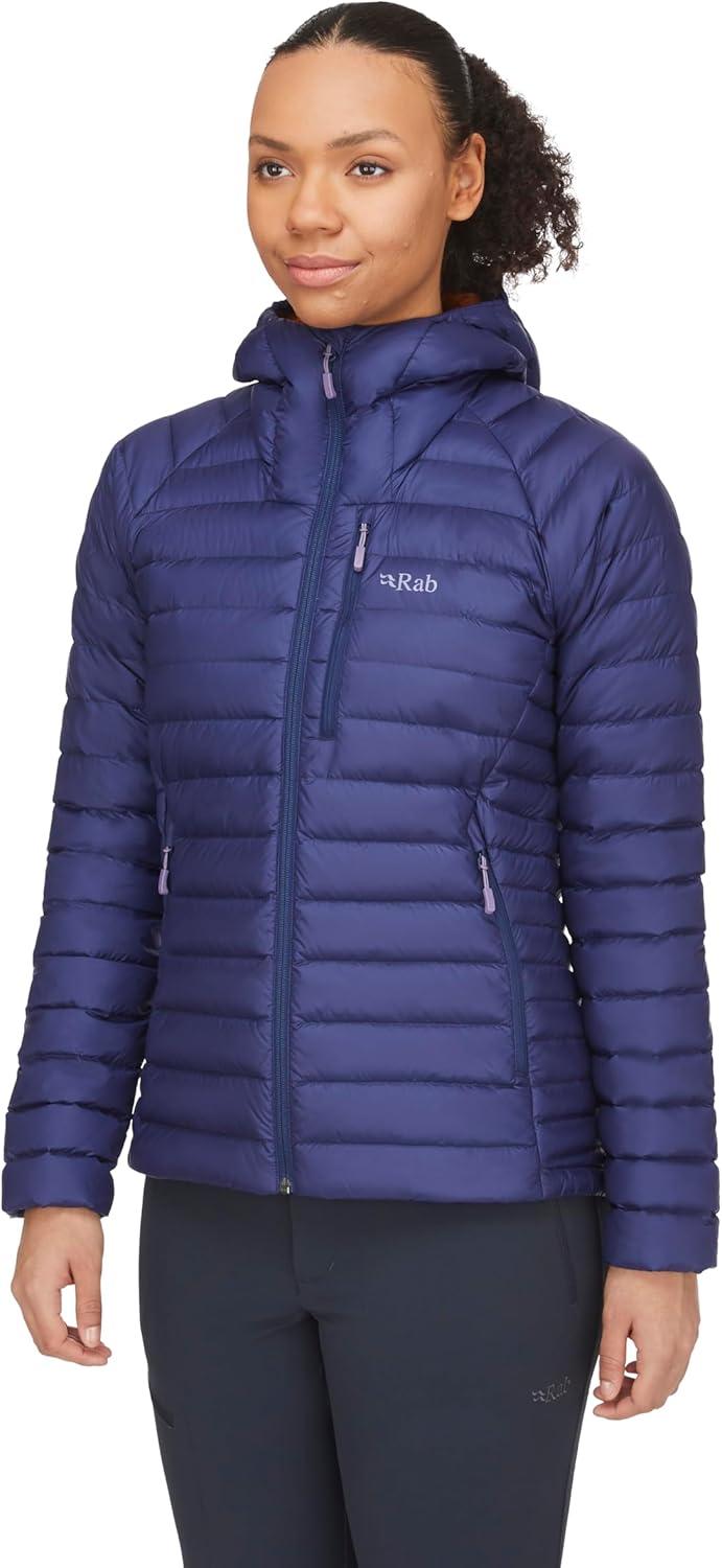 imageRab Womens Microlight Alpine 700Fill Down Hooded Puffer Jacket for Hiking ampamp SkiingPatriot BlueMarmalade