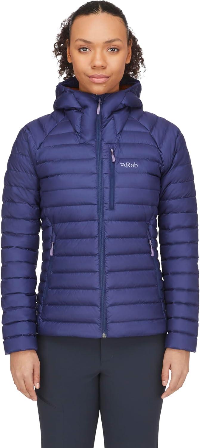 imageRab Womens Microlight Alpine 700Fill Down Hooded Puffer Jacket for Hiking ampamp SkiingPatriot BlueMarmalade