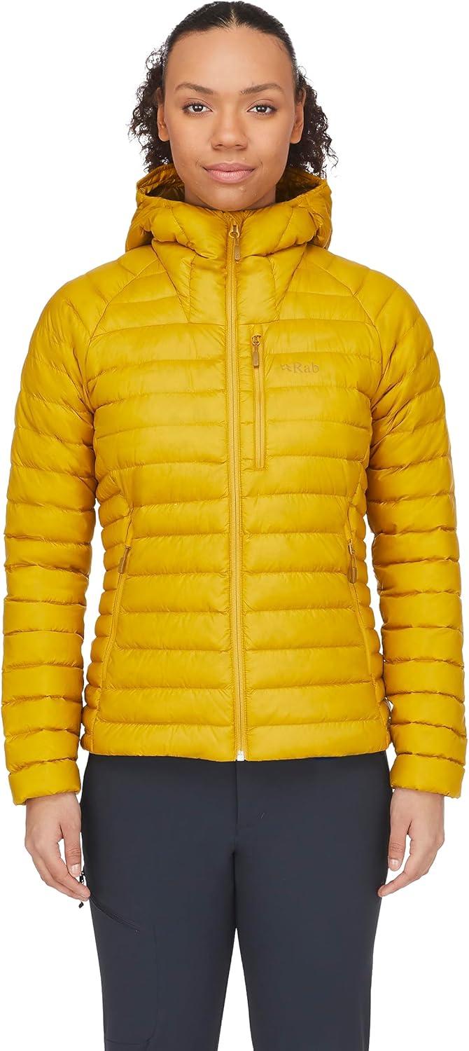imageRab Womens Microlight Alpine 700Fill Down Hooded Puffer Jacket for Hiking ampamp SkiingSahara