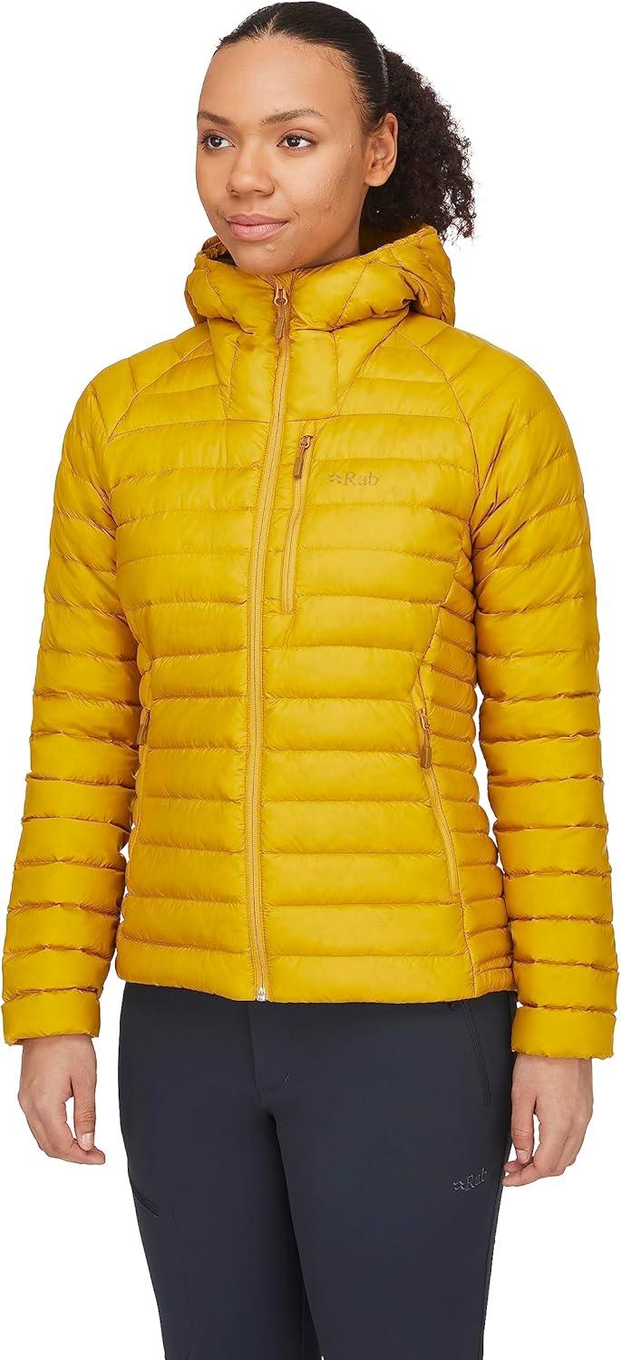 imageRab Womens Microlight Alpine 700Fill Down Hooded Puffer Jacket for Hiking ampamp SkiingSahara