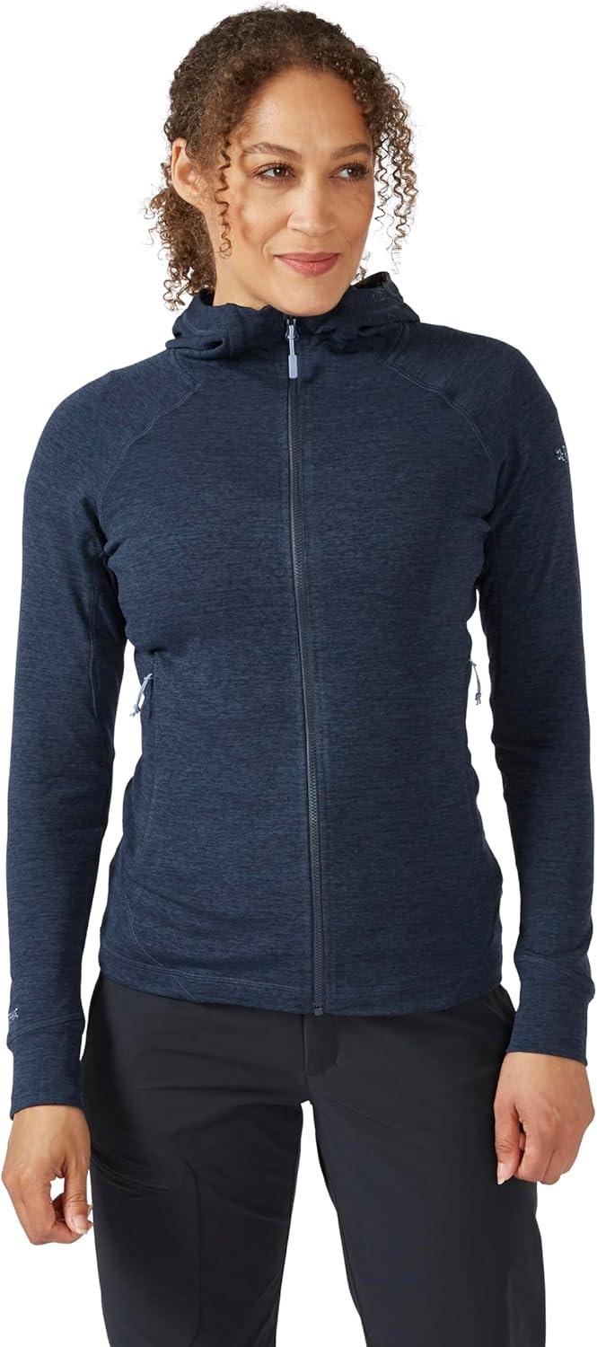 imageRab Womens Nexus Hoody FullZip Lightweight Fleece Jacket for Hiking ampamp ClimbingDeep Ink