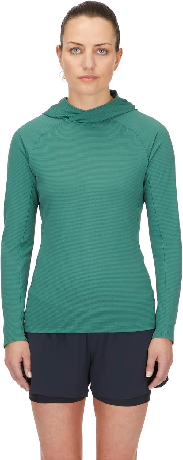 imageRab Womens Sonic Hoody Lightweight Breathable Baselayer Shirt for Hiking ampamp Trail RunningEucalyptus