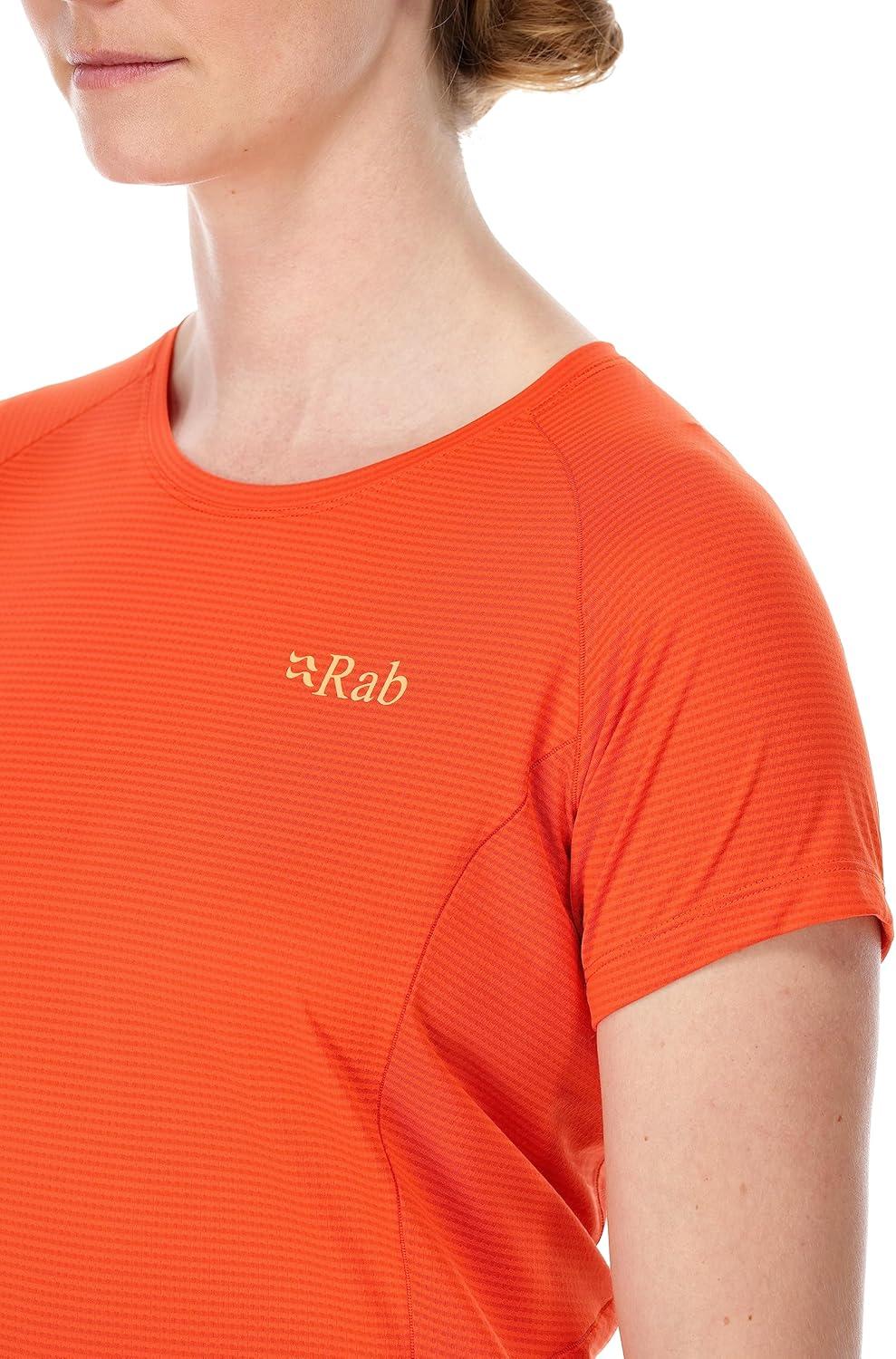 imageRab Womens Sonic Tee Lightweight Breathable ShortSleeve TShirt for Trail Running ampamp HikingRed Grapefruit