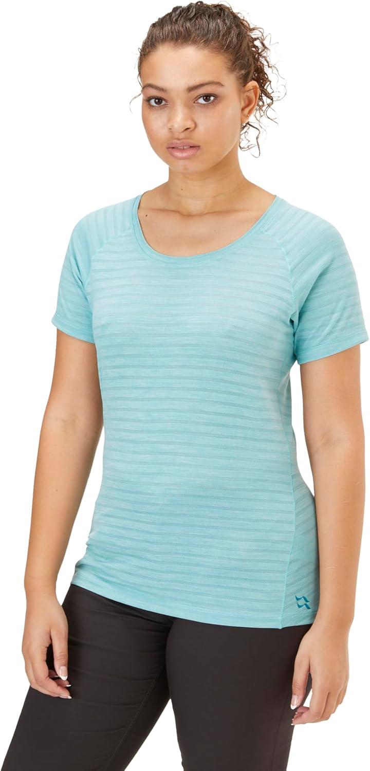imageRab Womens Wisp Tee Breathable ShortSleeve TShirt for Hiking Climbing ampamp CasualMeltwater Marl