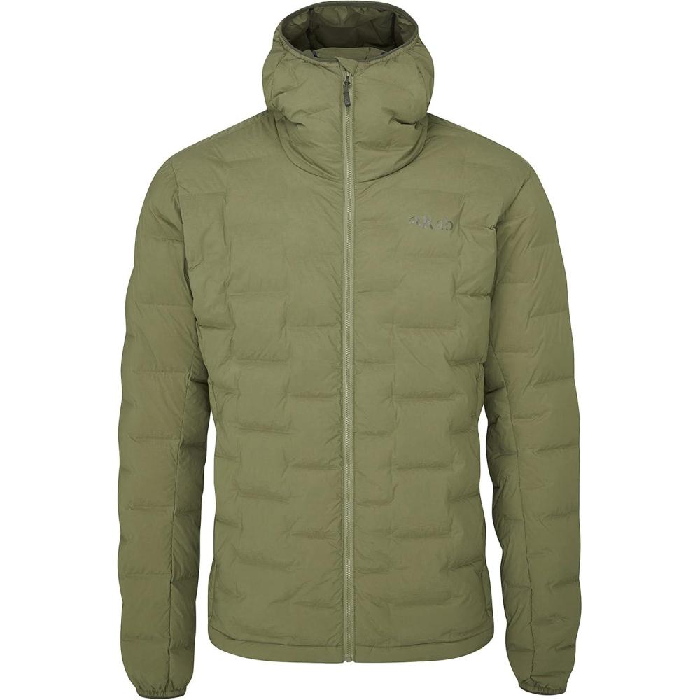 imageRab Mens Cubit Stretch Down Hoody Lightweight Down Jacket for Trekking Climbing ampamp SkiingChlorite Green