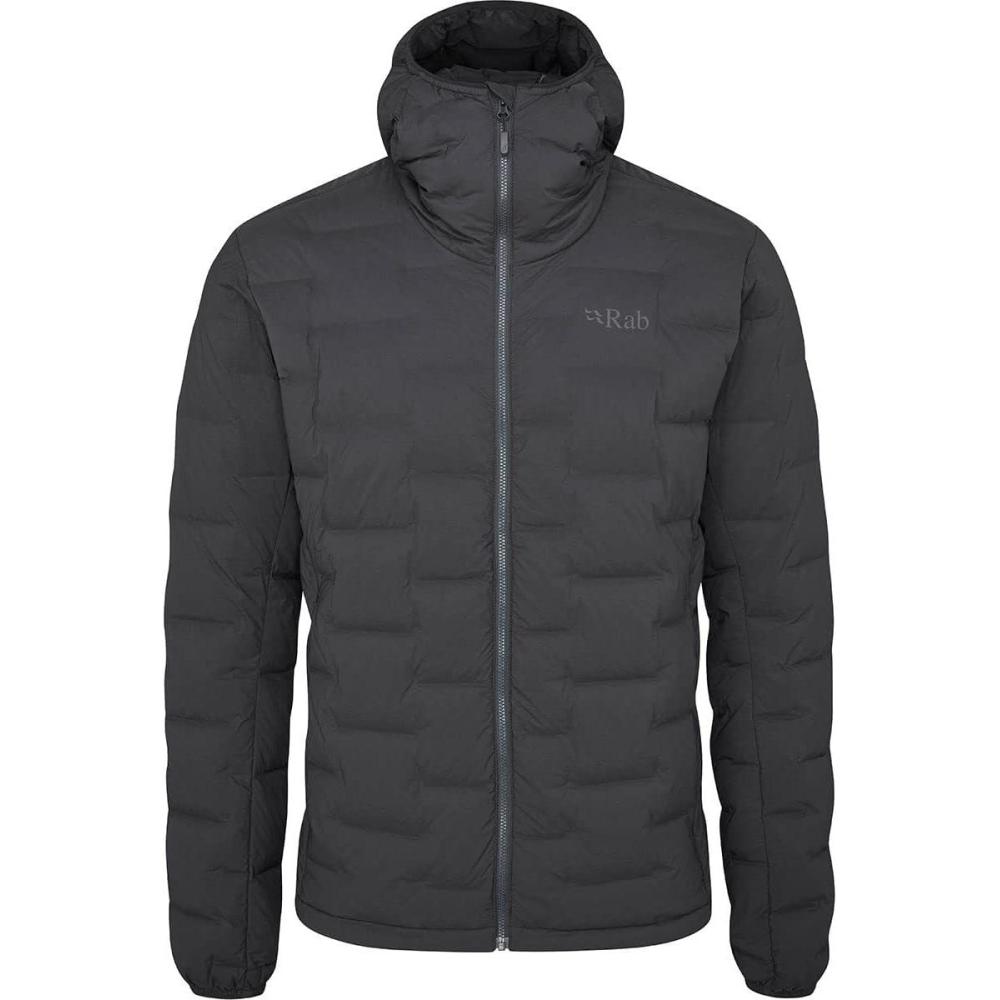 imageRab Mens Cubit Stretch Down Hoody Lightweight Down Jacket for Trekking Climbing ampamp SkiingEbony
